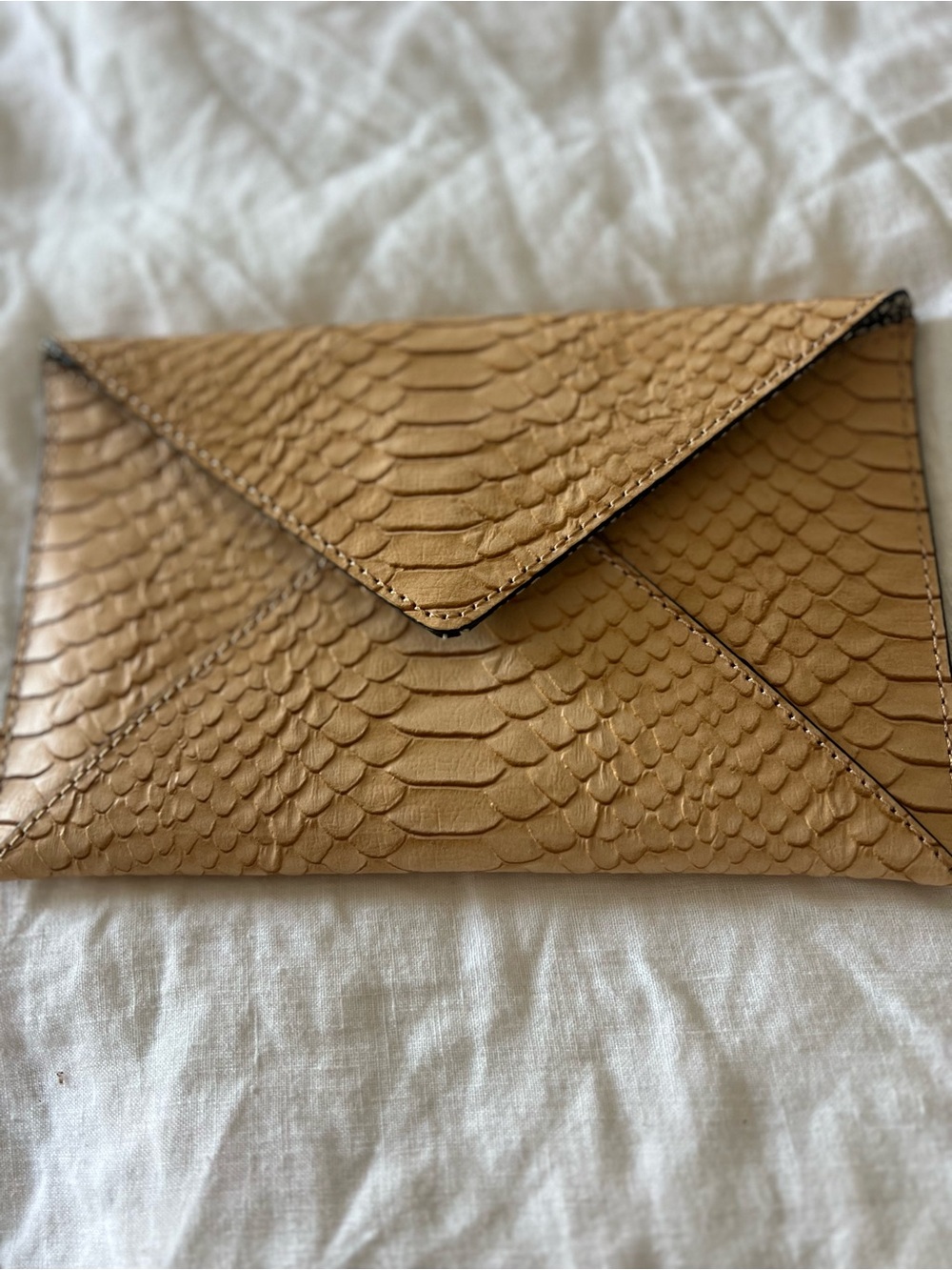Loeffler Randall Tan Textured Envelope Clutch